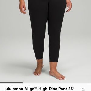 Lululemon Align High Rise 25” Black Leggings